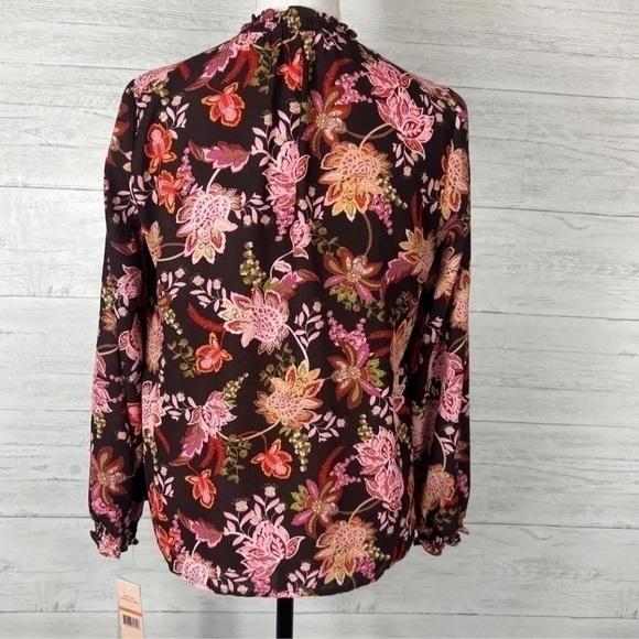 NANETTE Lepore Floral Blouse Tie Neck - Picture 4 of 11